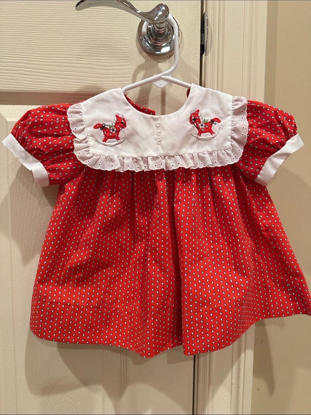 Petit Jouet vintage Horse Smocked Baby Dress